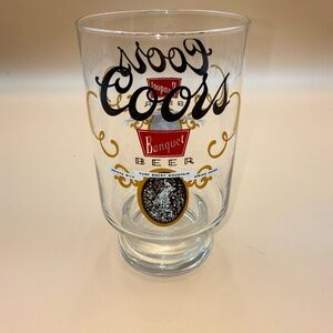 Coors Banquet Beer 32 oz Vintage Footed Pedestal Pub Glass 6.75" Large Stein